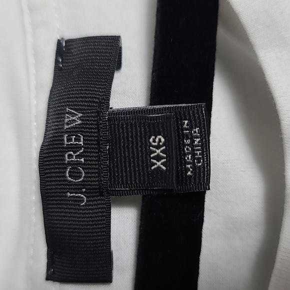 J.CREW White Sleeveless Muscle Tee w/ Silver Glitter Stripes Down Sides Size XXS - Picture 2 of 16